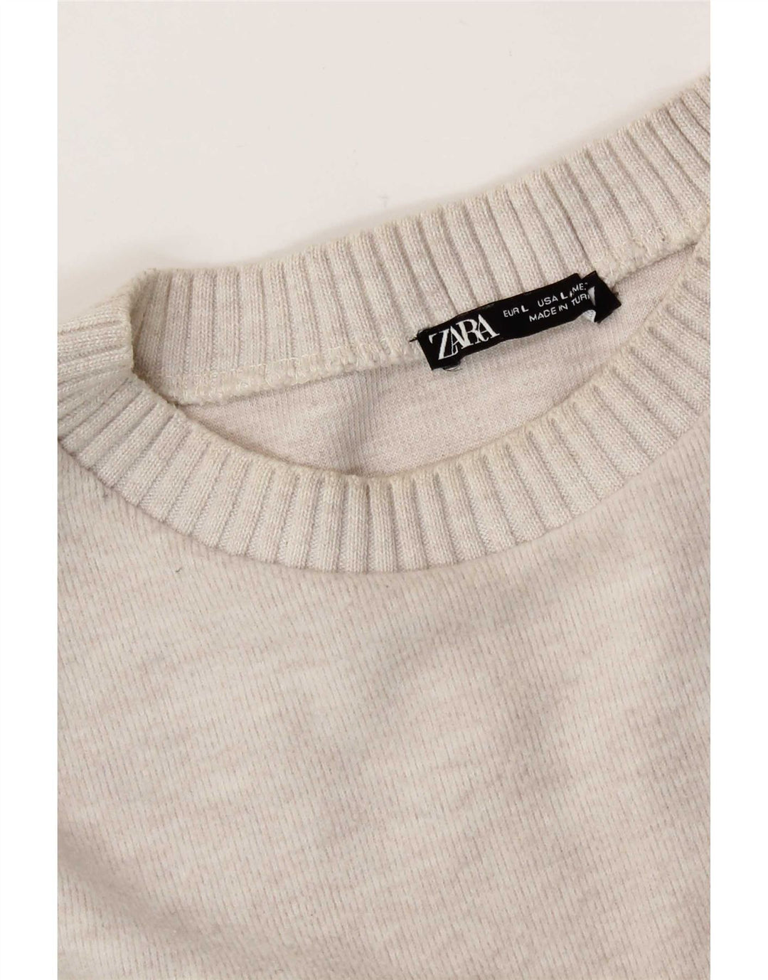 Женский оверсайз-топ Zara с длинным рукавом UK 16, большой Off White