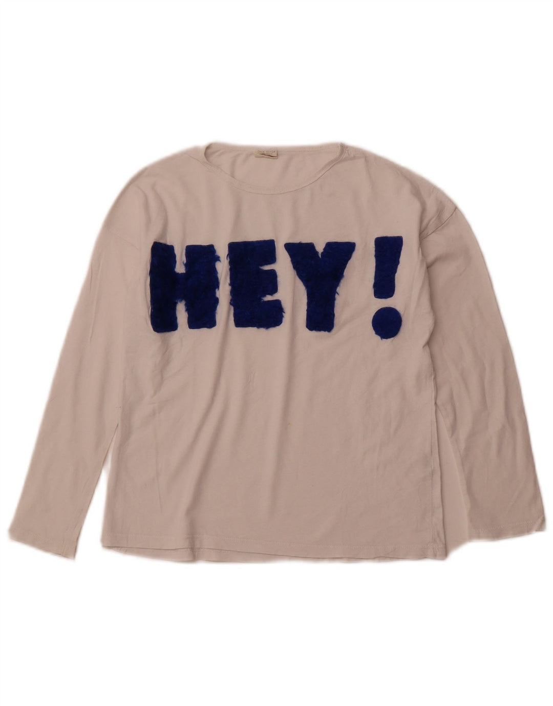 Топ ZARA с рисунком для девочек, длинный рукав, 9–10 лет, белый хлопок