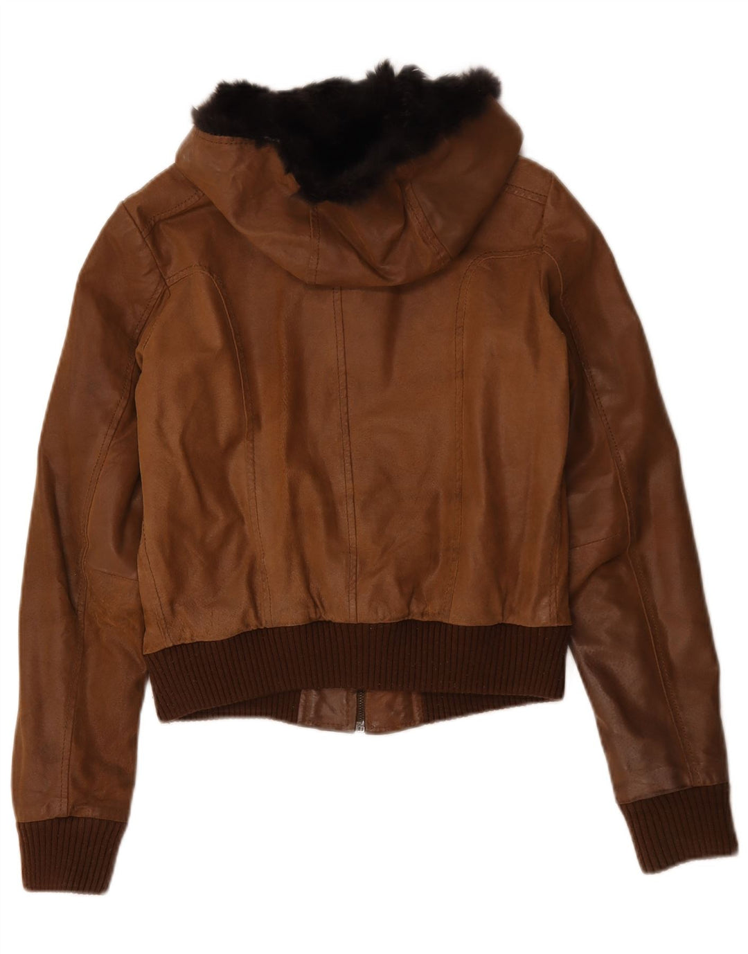 Conbipel Женская кожаная куртка с капюшоном IT 42 Medium Brown Leather