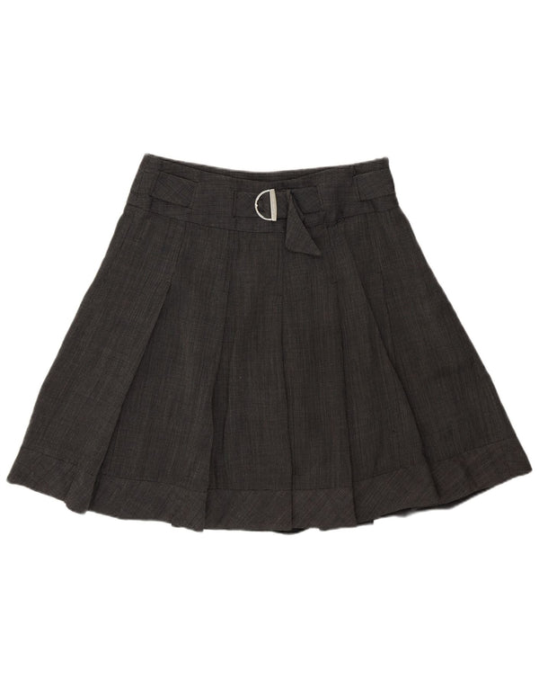 Женская плиссированная юбка Karen Millen UK 12 Medium W30 Серая шерсть