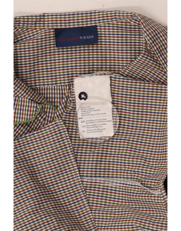 Джинсы Trussardi Jeans Женская блузка с рюшами спереди UK 6 XS Разноцветные