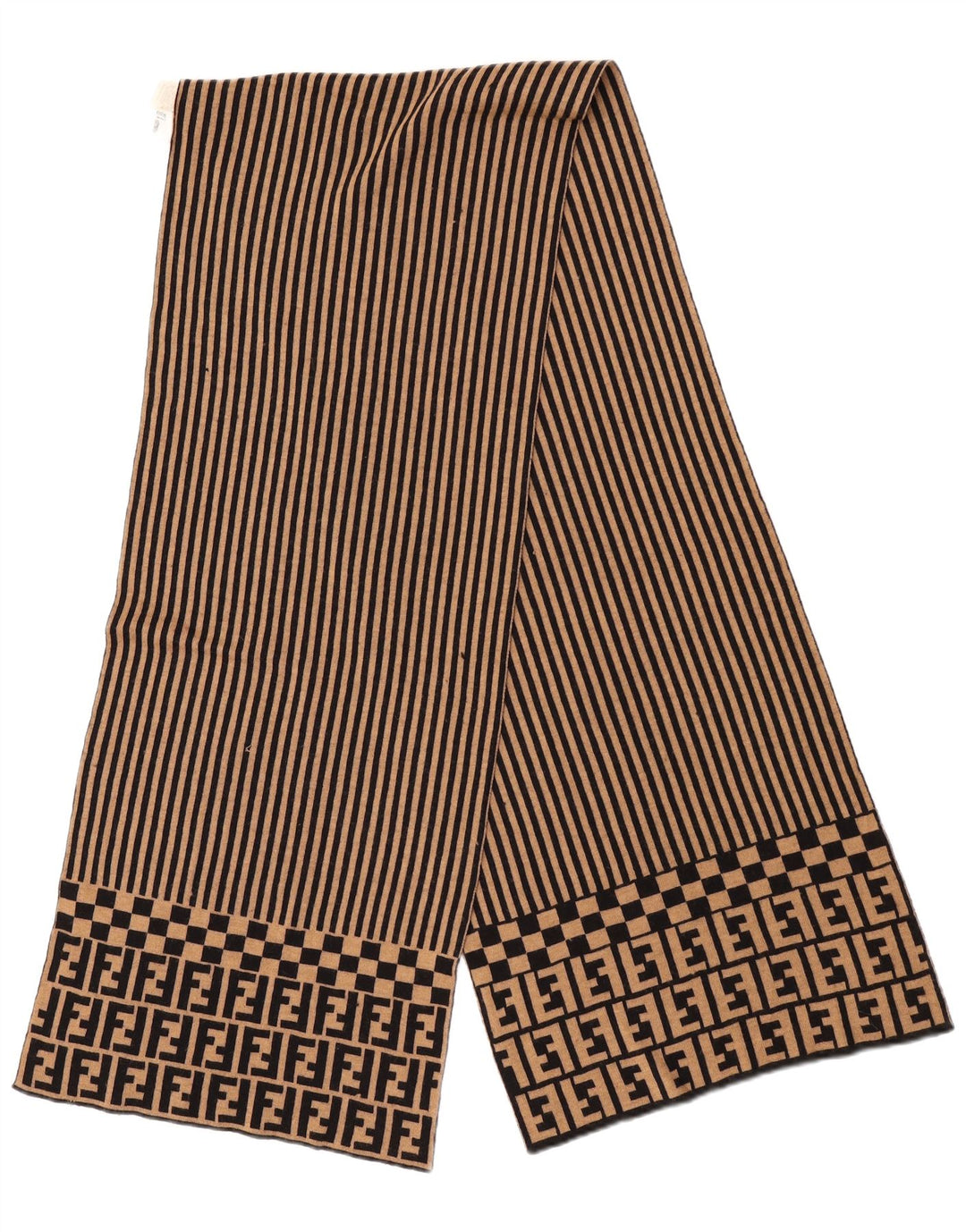 Женская шаль Fendi IT 42, средний размер, бежевая полоска, дизайнерская шерсть из мериносовой шерсти
