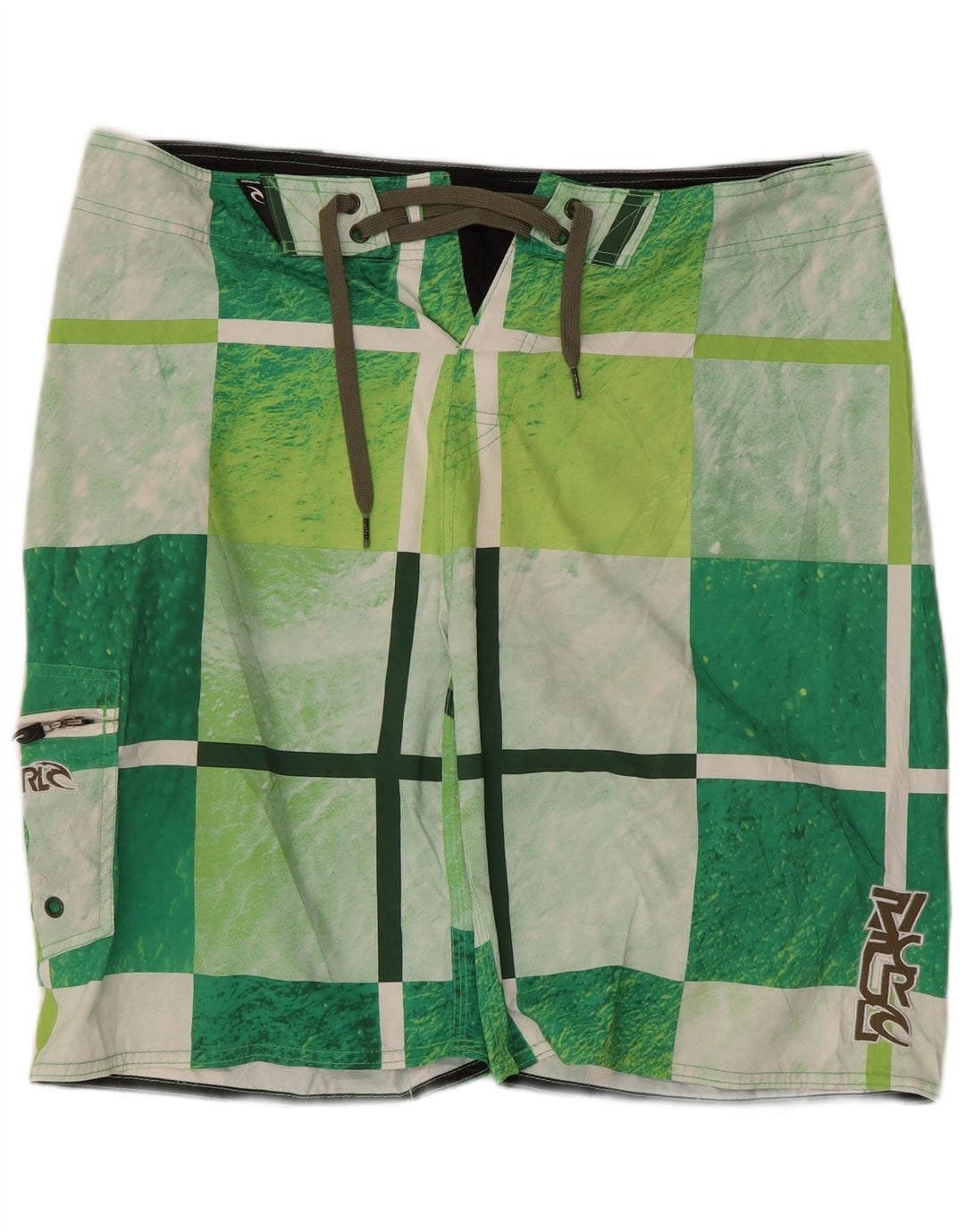 Мужские шорты для плавания с рисунком Rip Curl, большие зеленые полиэстер в клетку