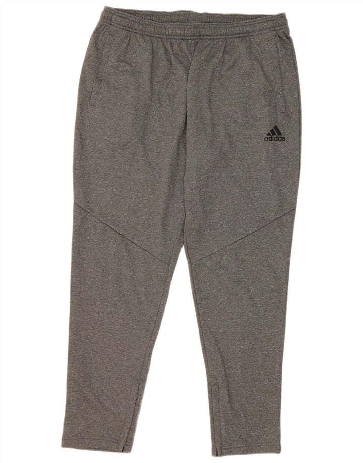 Мужские спортивные брюки Adidas XL серого цвета с крапинками из полиэстера