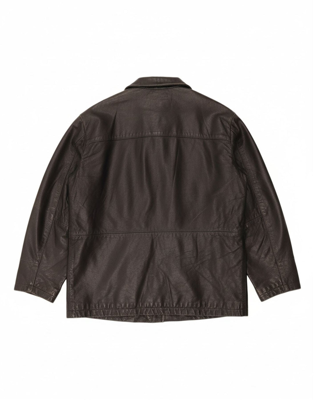 BARISAL Mens Leather Jacket IT 52 XL Black Leather