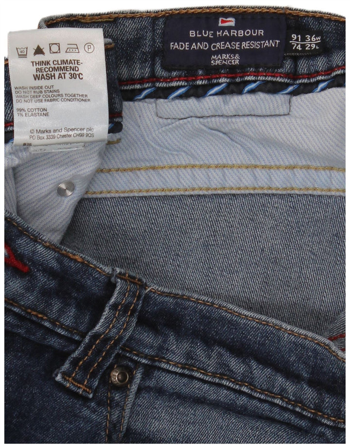 Мужские прямые джинсы Marks & Spencer Blue Harbour W36 L29, синий хлопок