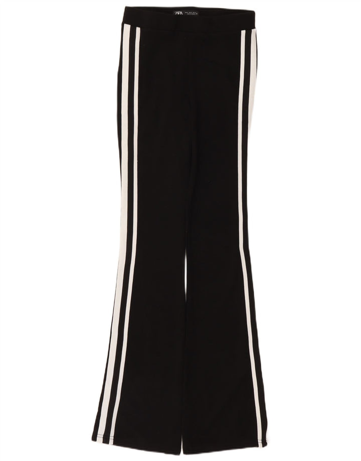 Женские спортивные брюки-клеш Zara, средний черный полиамид