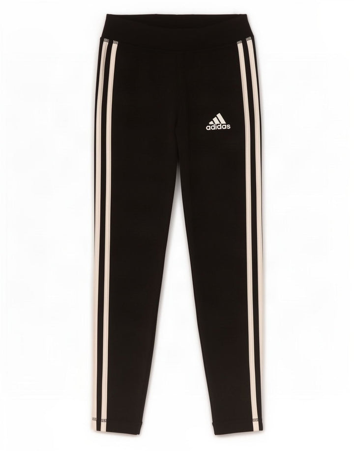 Леггинсы Adidas для девочек Climalite 9-10 лет, черный полиэстер