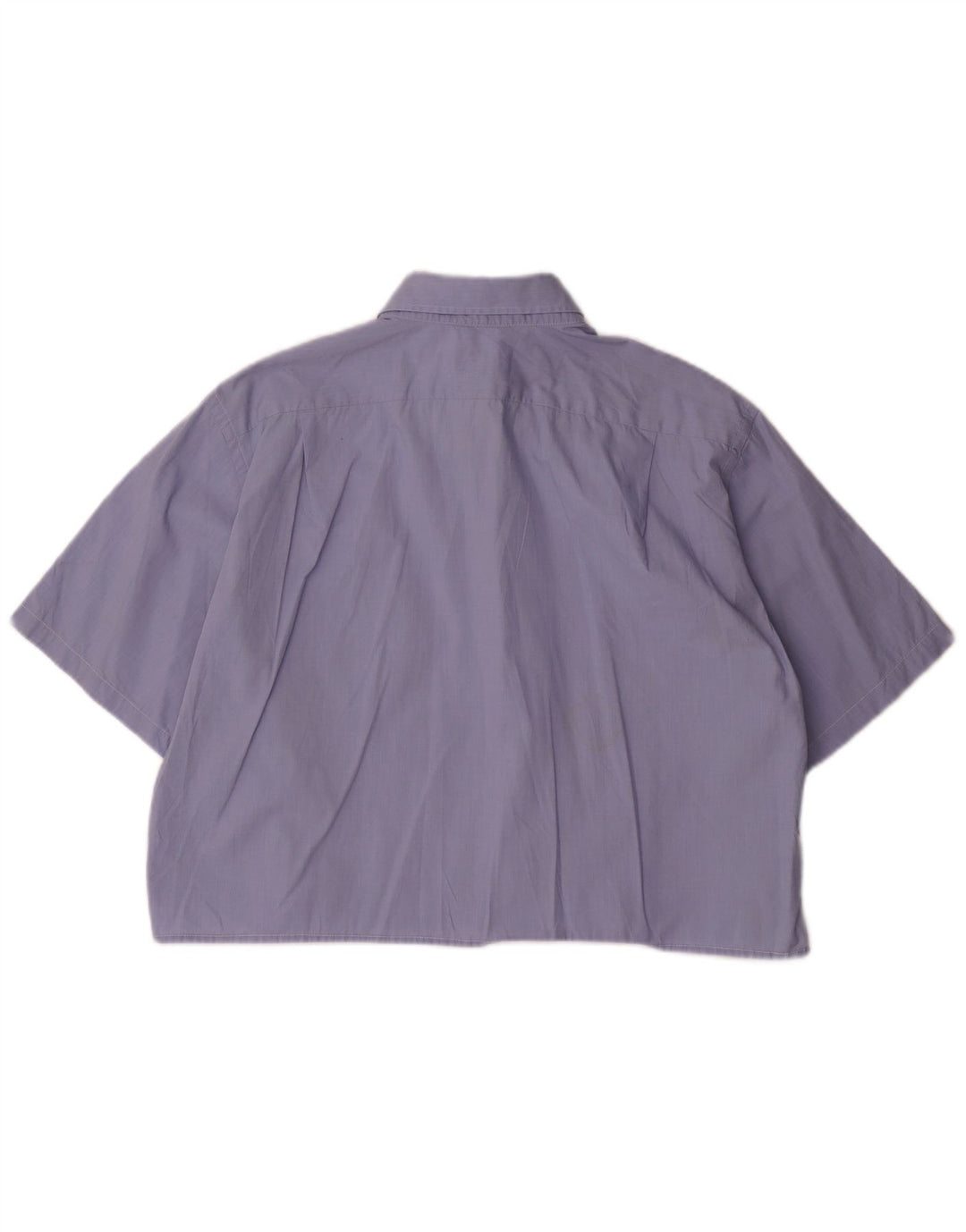 LACOSTE Женская укороченная рубашка оверсайз с коротким рукавом, размер 43, большая синяя