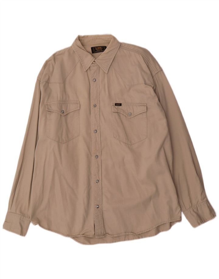 Рубашка мужская Lee XL бежевая, хлопок