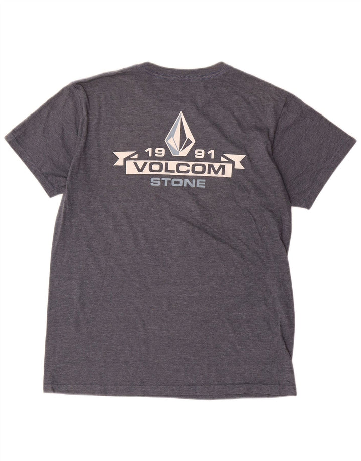 Мужская футболка Volcom с рисунком, средний темно-синий хлопок
