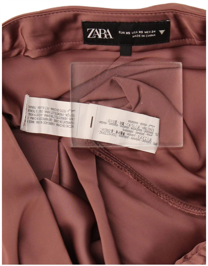 Женская длинная юбка ZARA XS W24, бордовый полиэстер