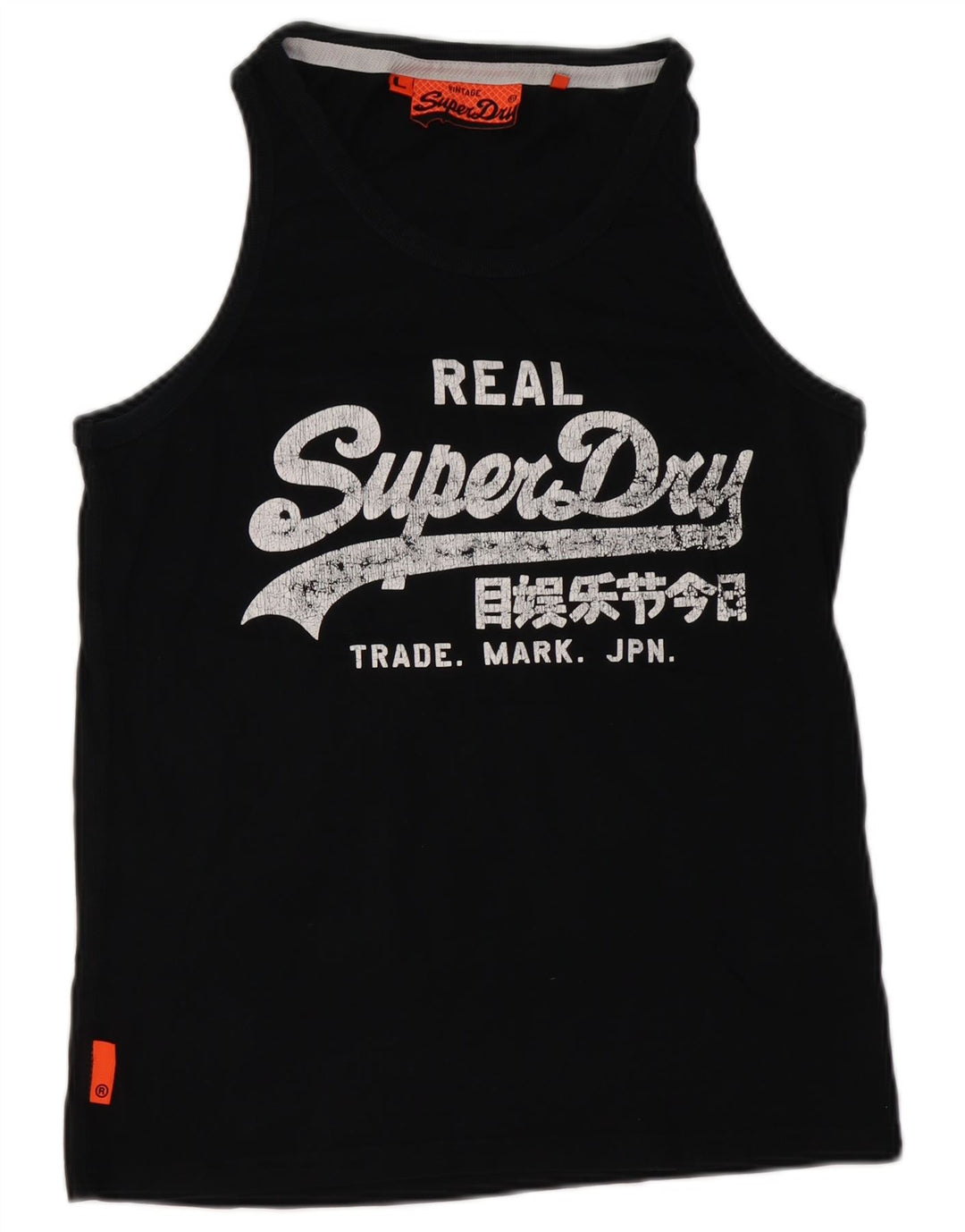 Мужской жилет с рисунком Superdry, большой черный хлопковый топ