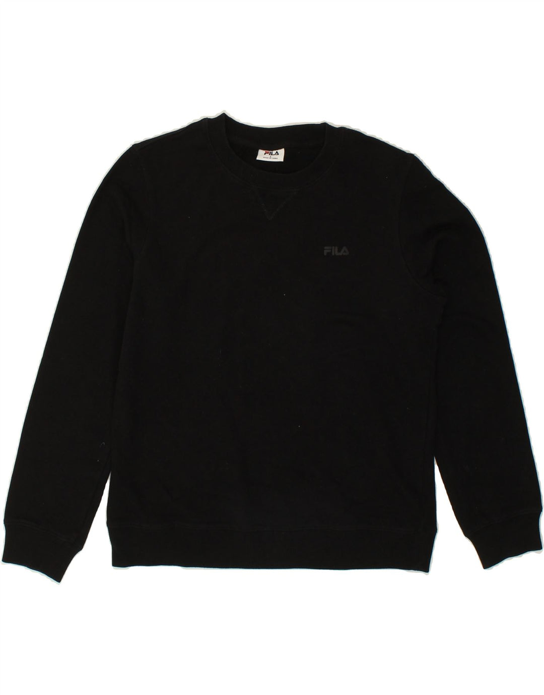 FILA Womens Sweatshirt Jumper UK 16 Large Black Cotton Vintage Fila and Second-Hand Fila from Messina Hembry 