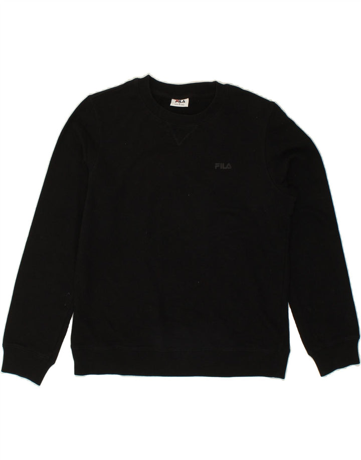 FILA Womens Sweatshirt Jumper UK 16 Large Black Cotton Vintage Fila and Second-Hand Fila from Messina Hembry 