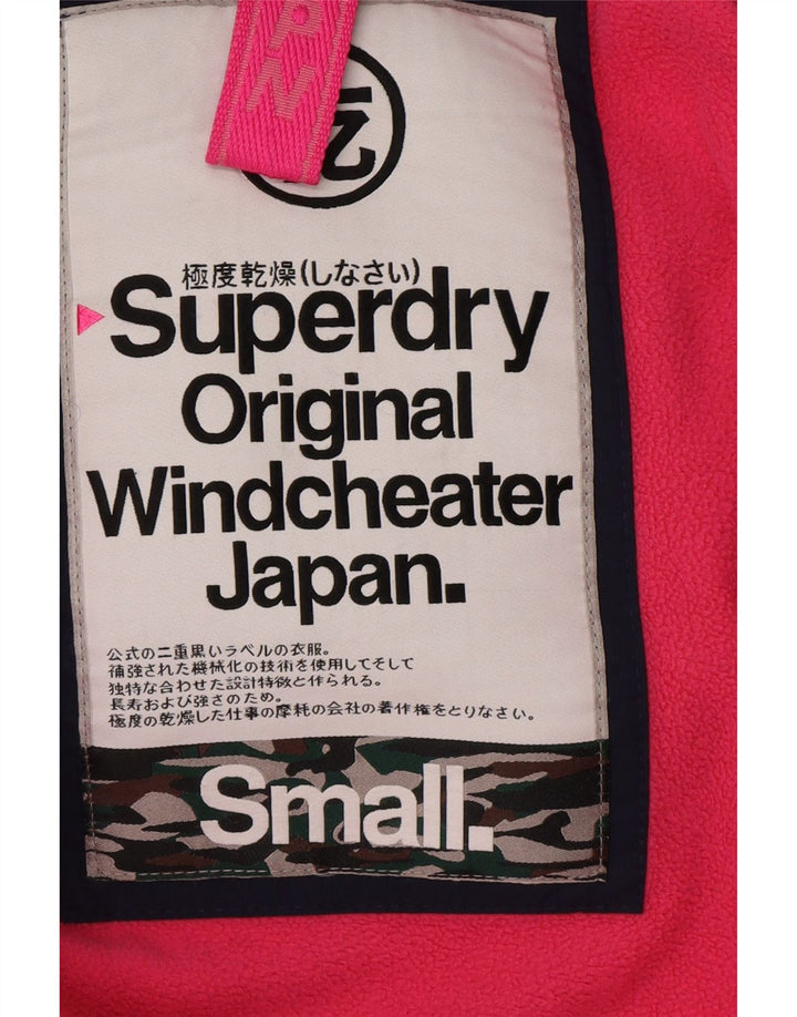 Женская ветровка с капюшоном Superdry UK 10, маленькая темно-синяя