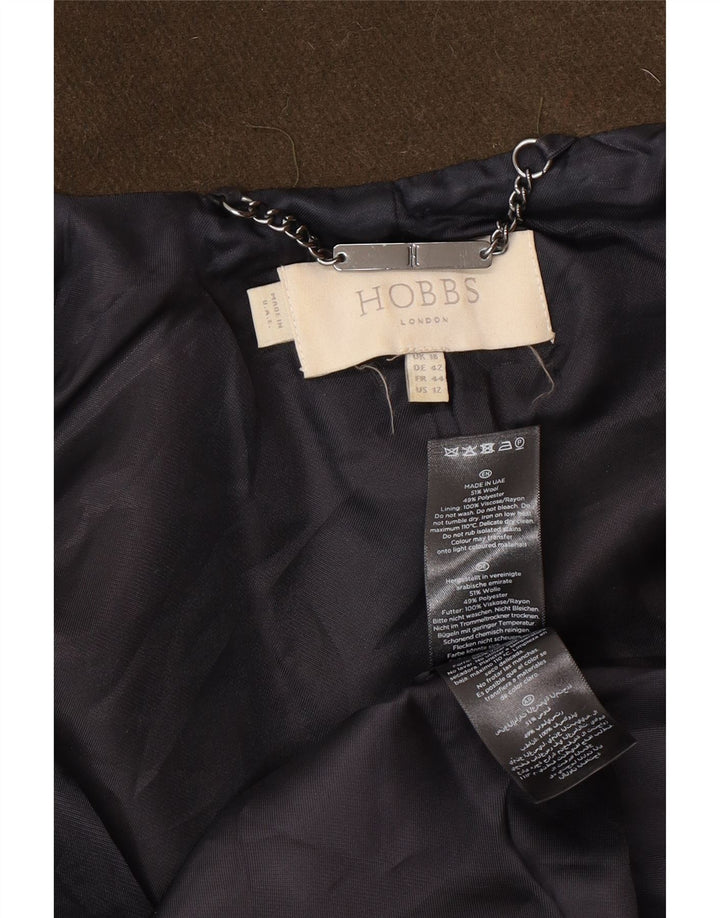 Женское пальто Hobbs UK 16, большое шерстяное пальто цвета хаки