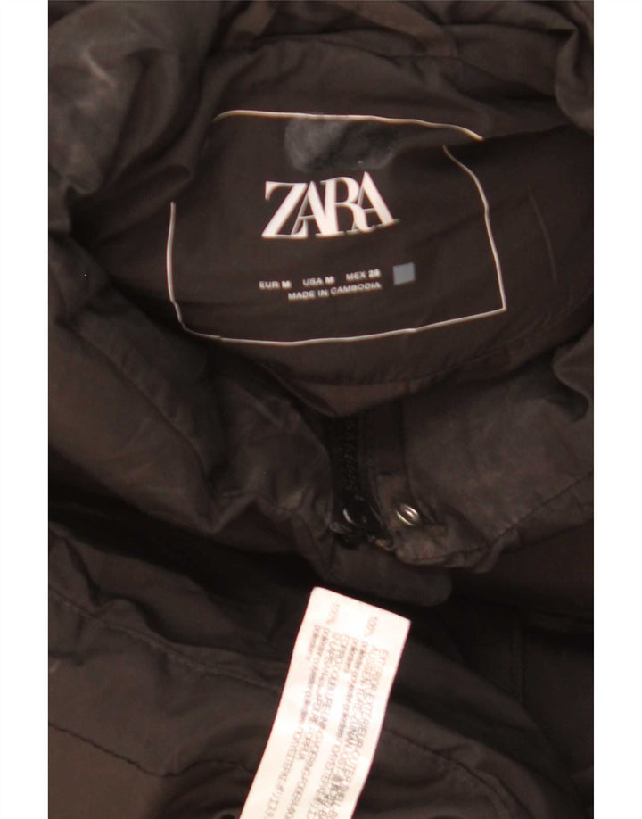 Женский утепленный жилет большого размера Zara UK 14, средний черный полиэстер