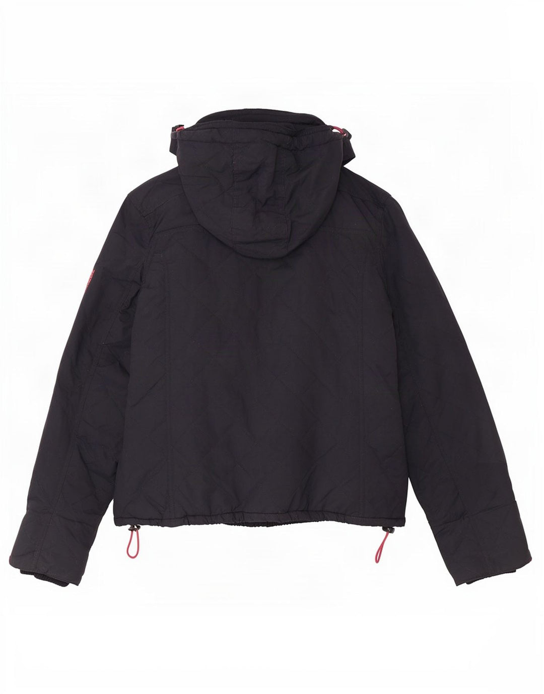 Женская стеганая куртка с капюшоном и ветровкой Superdry UK 14, большая темно-синяя