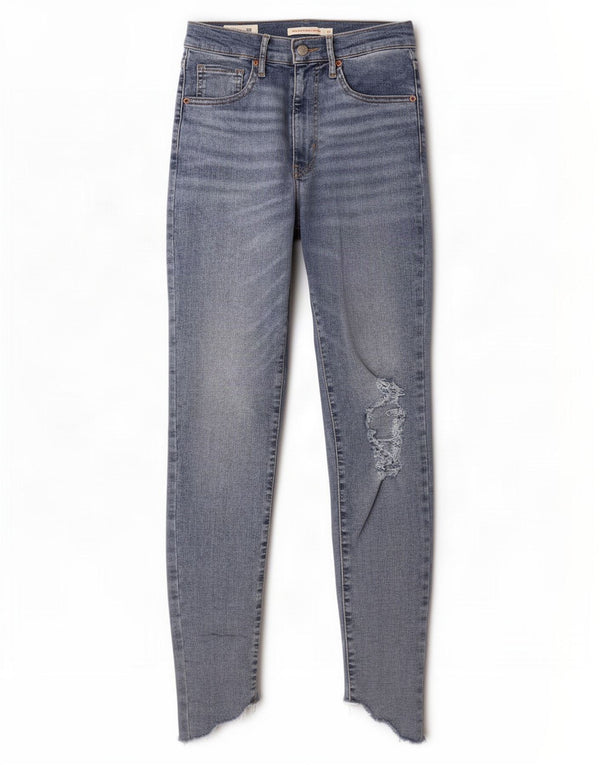 Женские потертые суперскинни Levi's Mile High W27 L30, синий хлопок