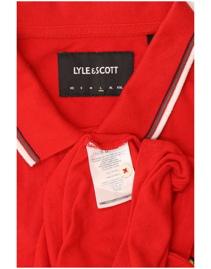 Мужская рубашка-поло Lyle & Scott, большая красная, хлопковая