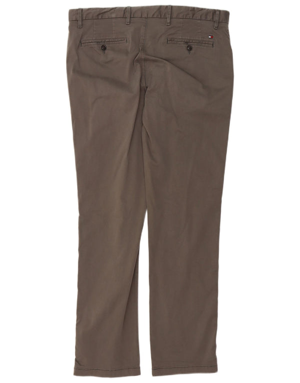 TOMMY HILFIGER Mens Slim Chino Trousers W36 L32 Grey Cotton