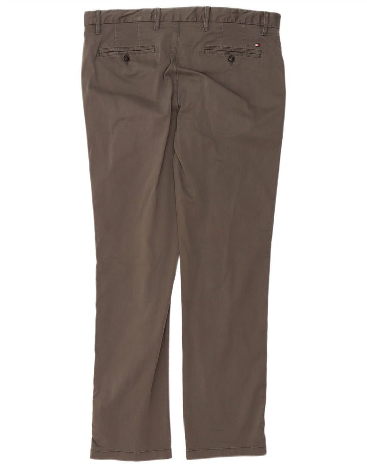 TOMMY HILFIGER Мужские узкие брюки-чиносы W36 L32 Серые хлопковые