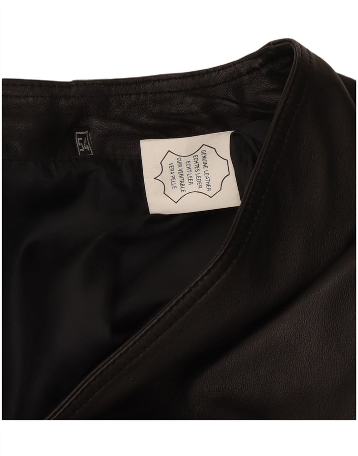 Винтажный мужской кожаный жилет IT 54 2XL, черный кожаный