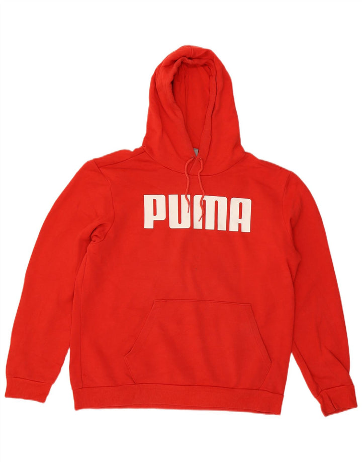 Мужской джемпер с капюшоном PUMA, красный, хлопковый, среднего размера