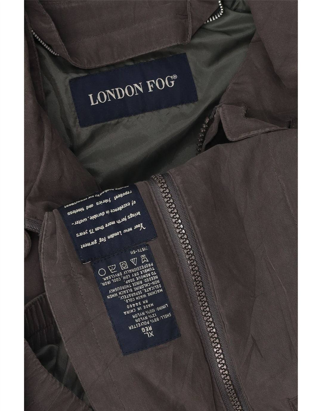 Мужская куртка-бомбер LONDON FOG UK 42 XL Серый Полиэстер