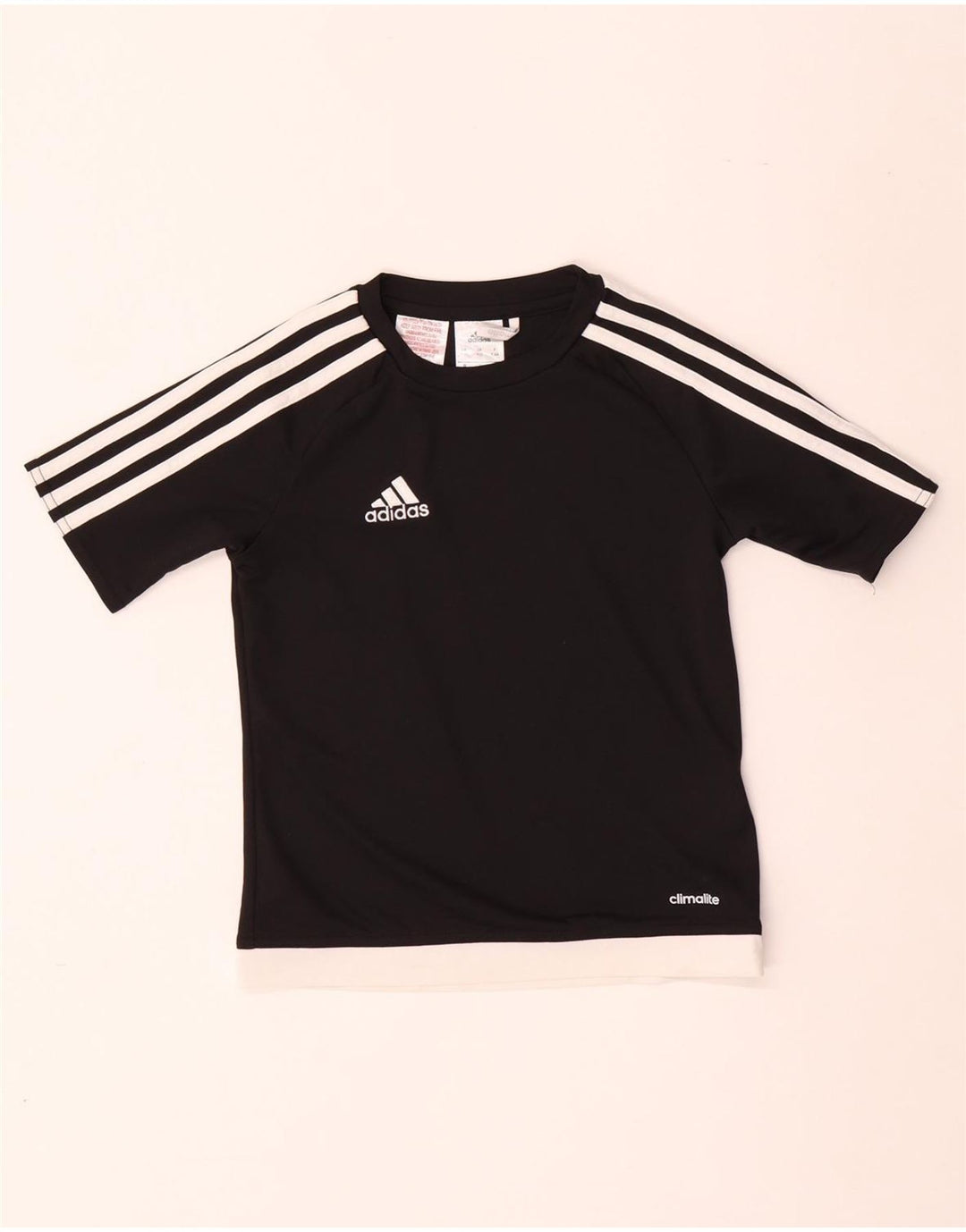 Футболка ADIDAS с рисунком Climalite для мальчиков, топ 7–8 лет, черный полиэстер