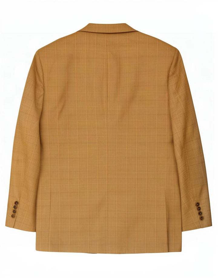 Burberry Мужской пиджак с 3 пуговицами IT 54, большая бежевая клетка, шерсть