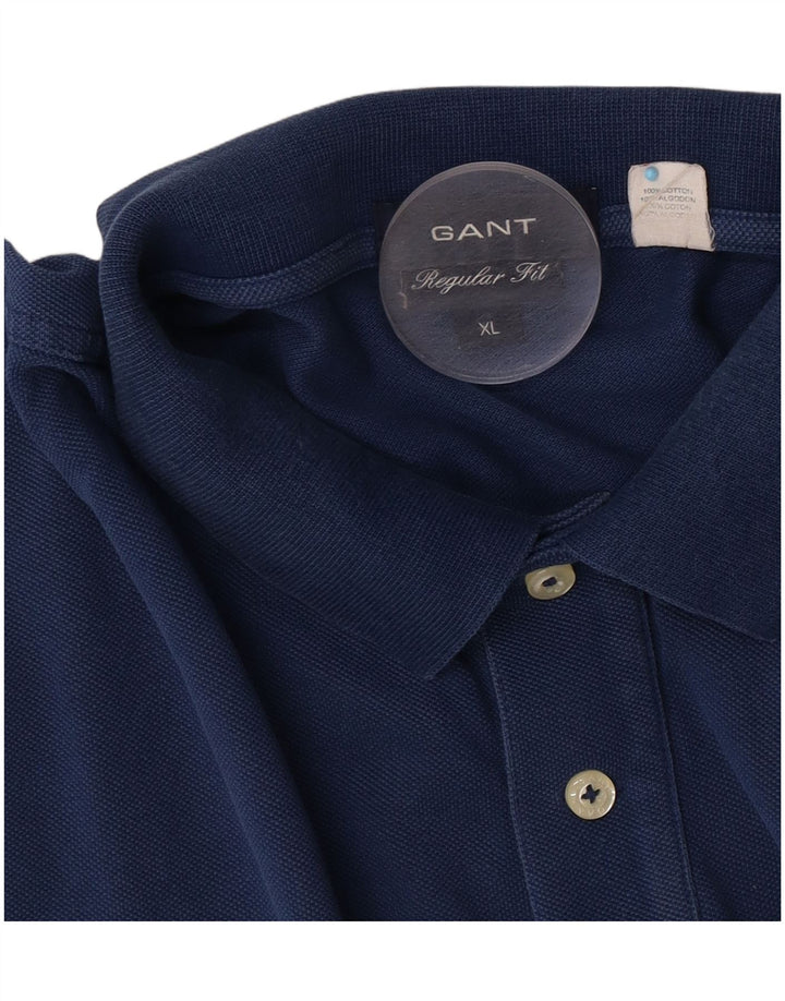 Мужская рубашка-поло стандартного кроя Gant XL, темно-синяя, хлопок