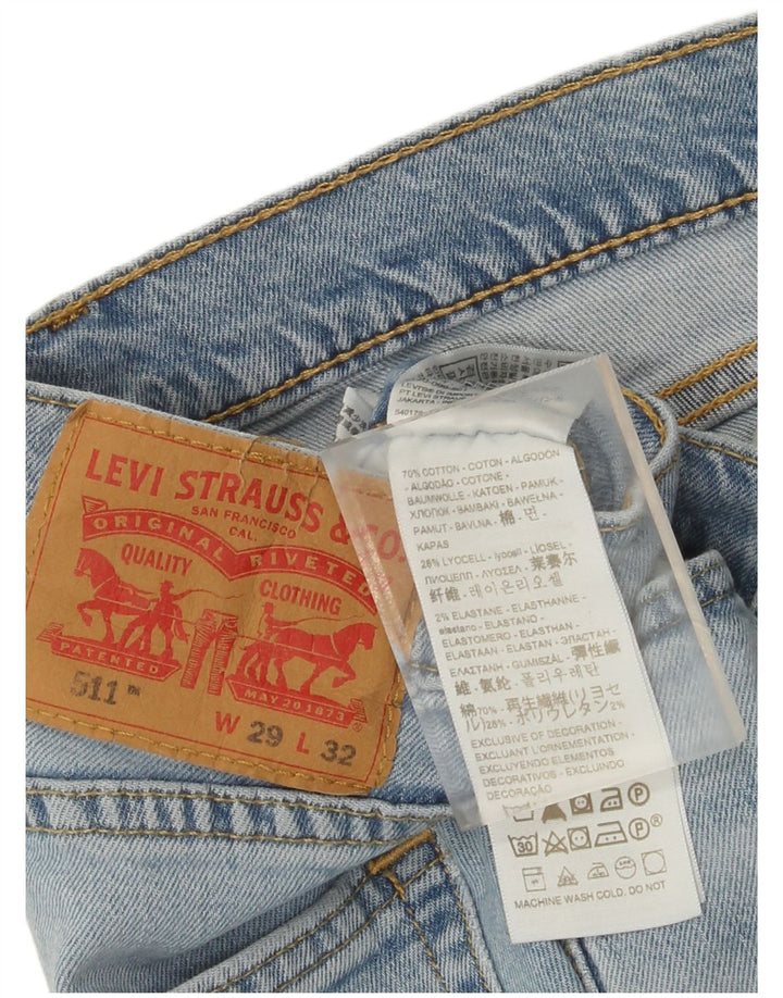 Мужские зауженные джинсы Levi's 511 W29 L32 синие, хлопок
