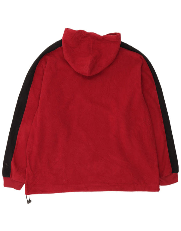 Мужской флисовый джемпер с капюшоном NFL Redskins XL бордового цвета с цветными блоками