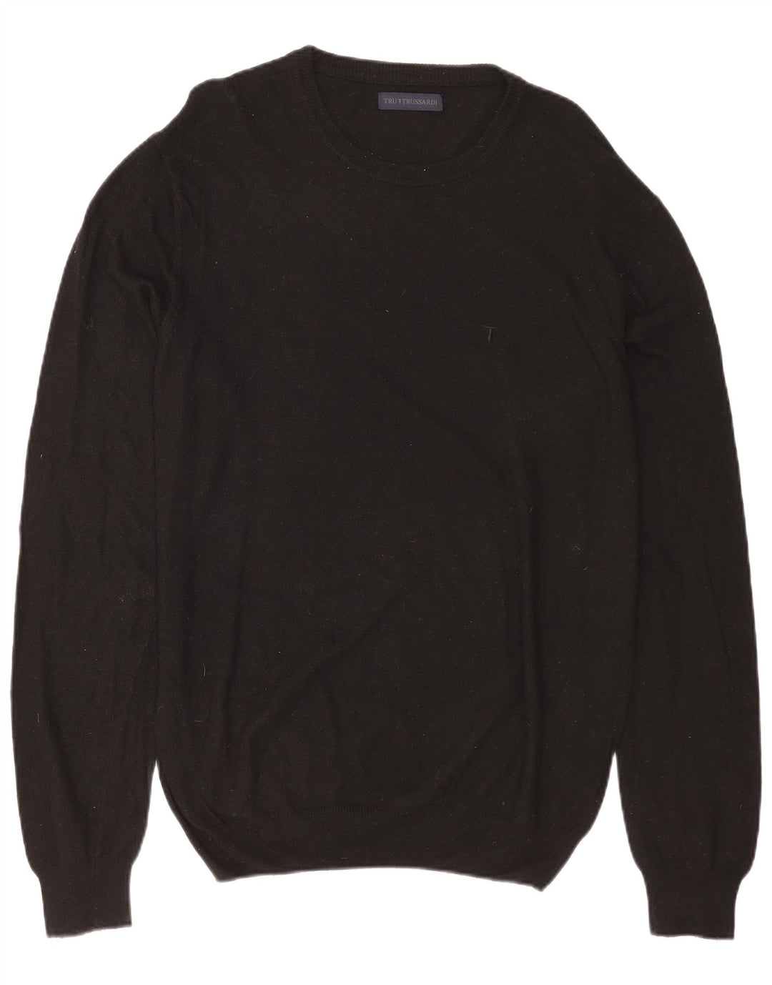 TRUSSARDI Мужской джемпер с вырезом лодочкой, большой черный полиамид