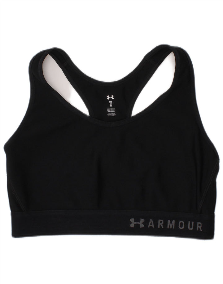Женский компрессионный спортивный бюстгальтер с графическим рисунком Under Armour, средний черный спортивный топ