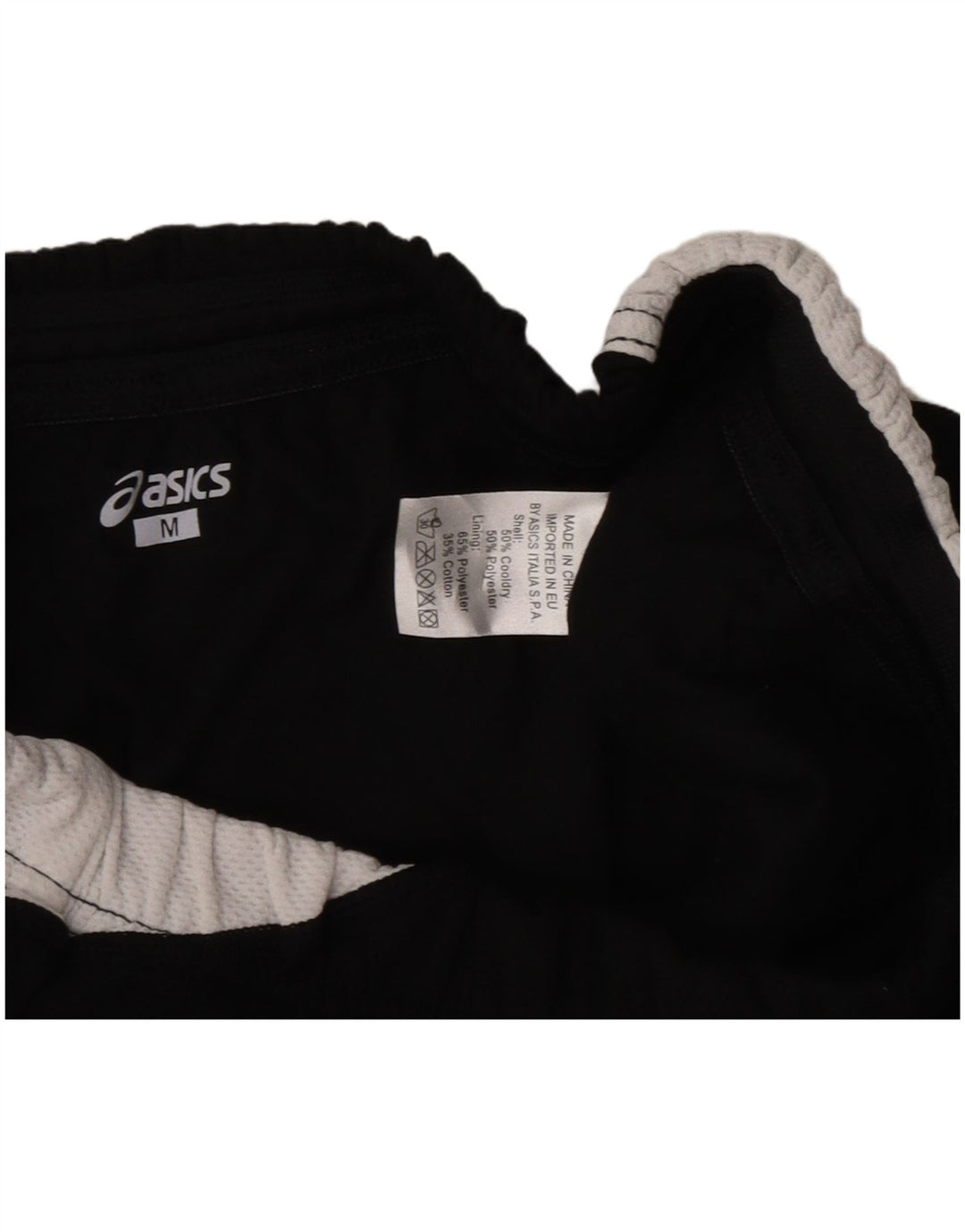 Женские спортивные шорты с рисунком Asics UK 12, средние черные, полиэстер с цветными блоками