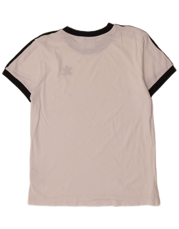 Женская футболка Adidas с коротким рукавом с графическим рисунком Top UK 6 XS Белая с цветными блоками
