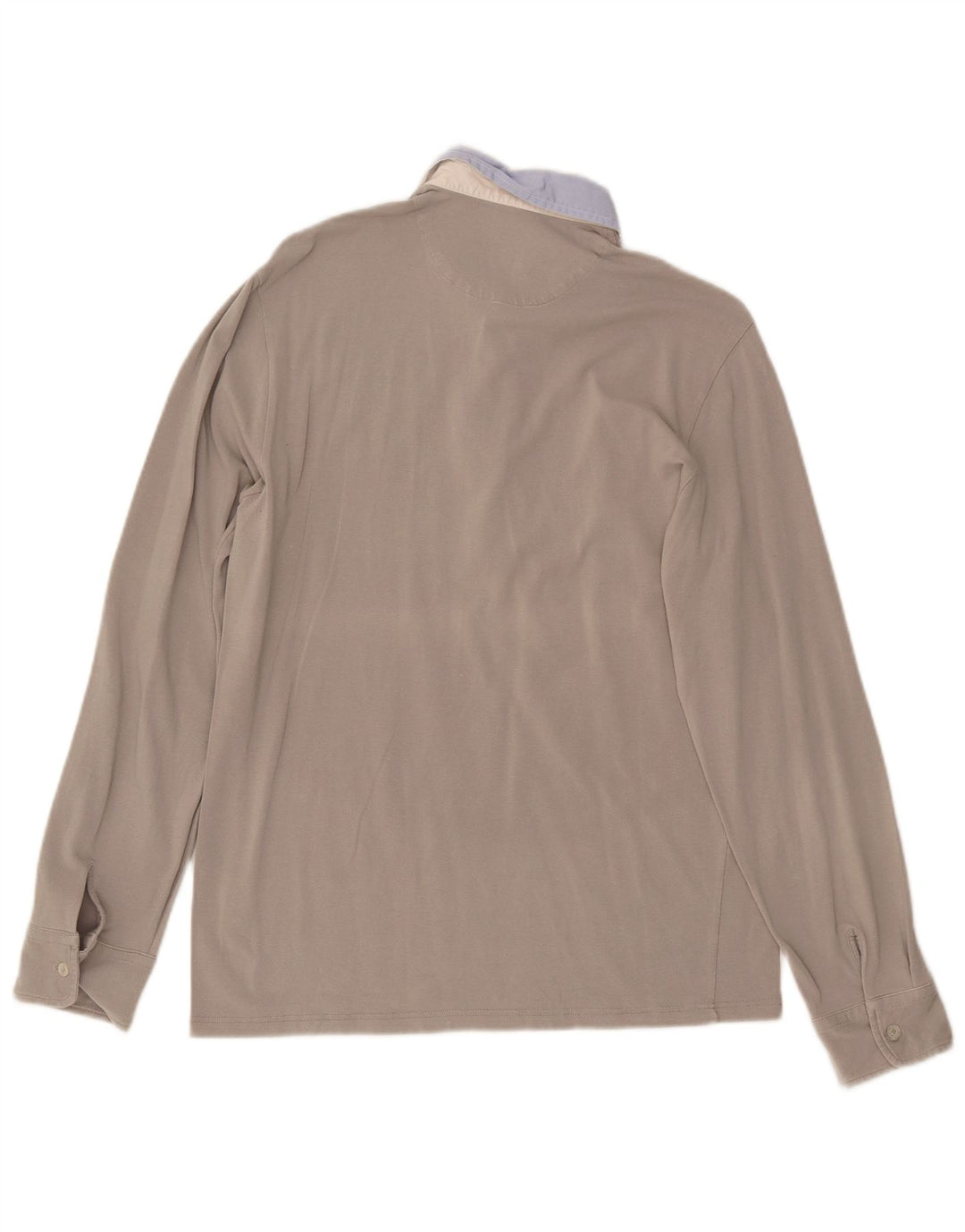 Мужская рубашка-поло с длинным рукавом FRED PERRY, большая серая, хлопок с цветными блоками