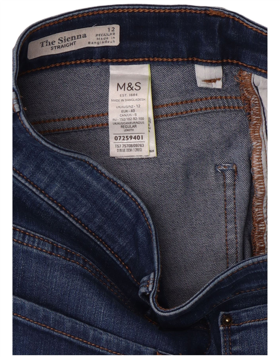 Женские прямые джинсы Marks & Spencer The Sienna UK 12, средние W28 L29, синие
