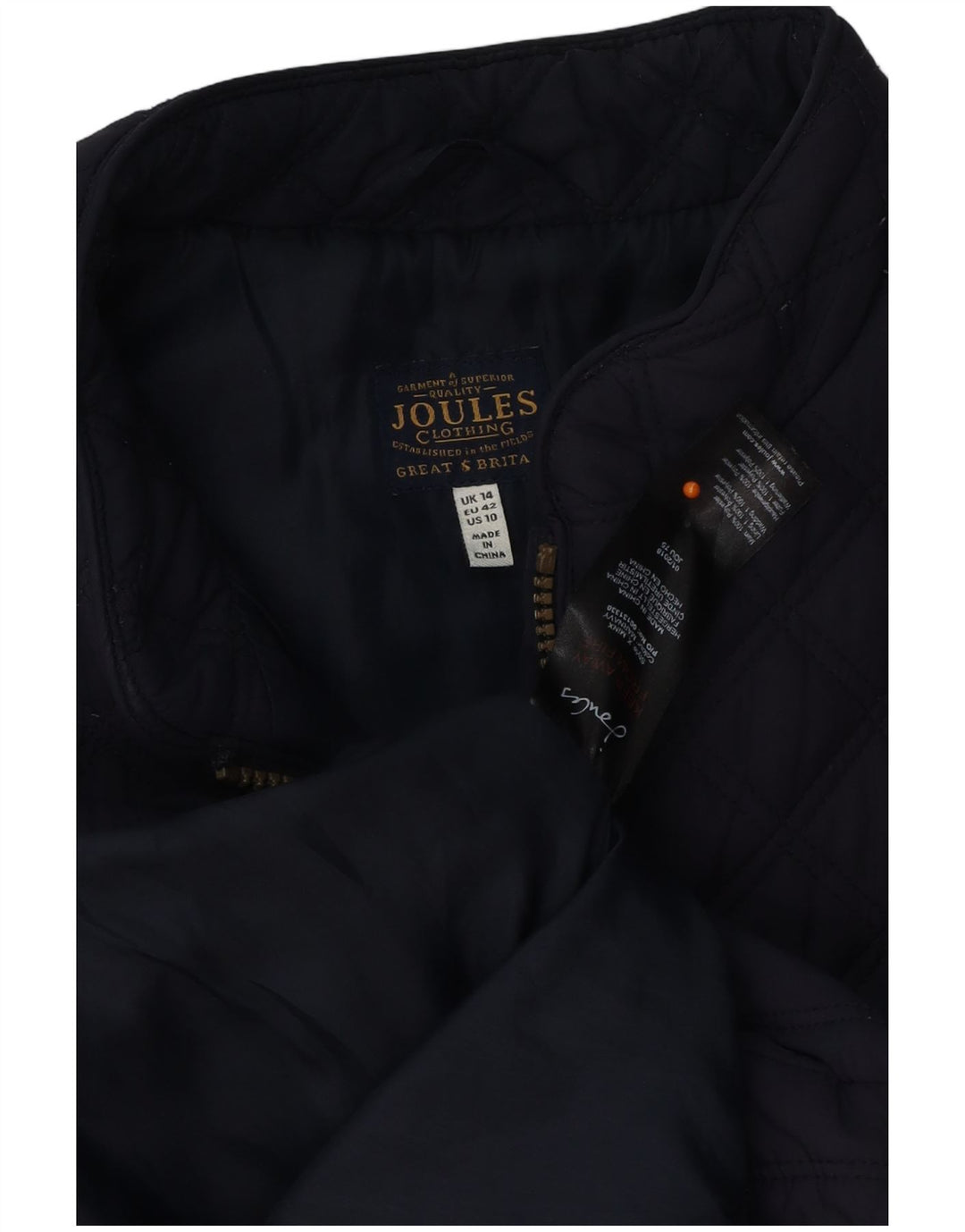 Женский стеганый жилет JOULES UK 14, большой размер, темно-синий, полиэстер