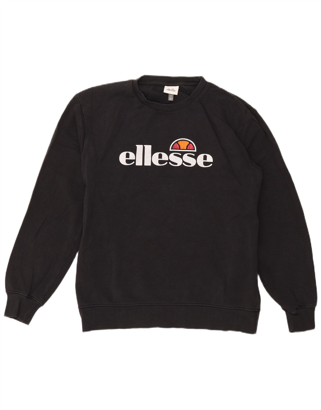 ELLESSE Мужской свитшот с рисунком, большой черный хлопковый джемпер