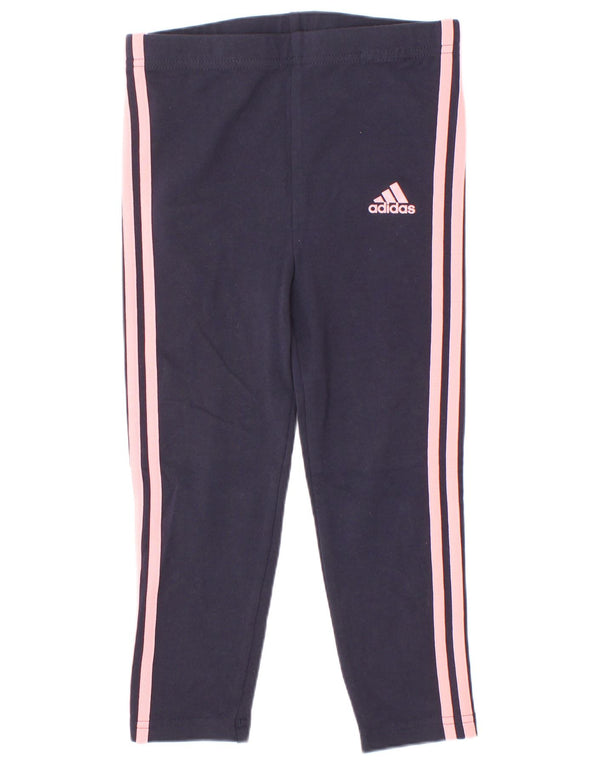 Леггинсы Adidas для девочек 3-4 лет, темно-синие