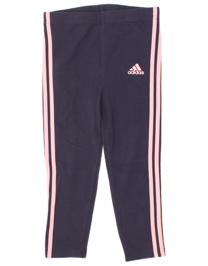Леггинсы Adidas для девочек 3-4 лет, темно-синие