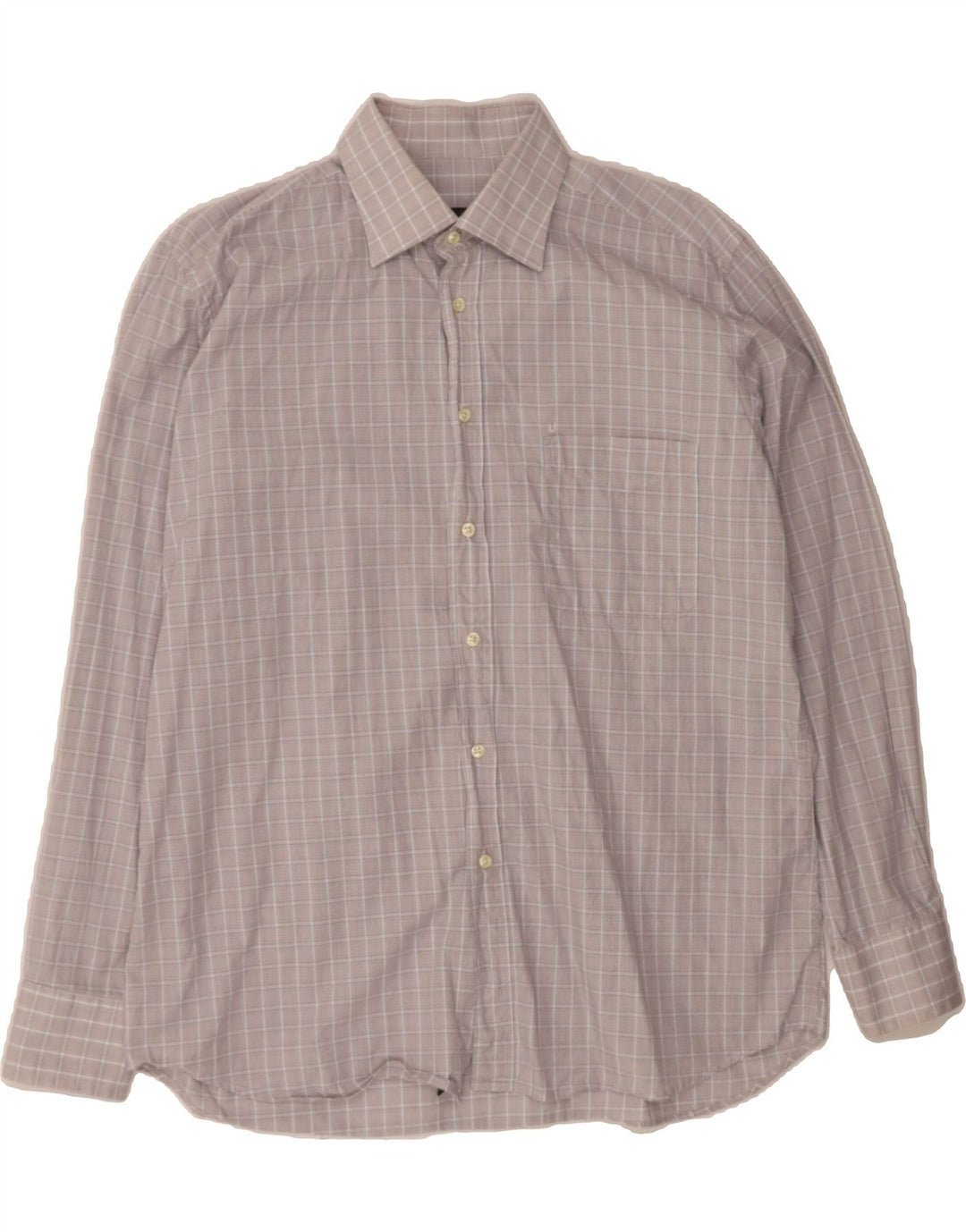 UNGARO Mens Shirt Size 42 16 1/2 Large Grey Check Cotton Vintage Ungaro and Second-Hand Ungaro from Messina Hembry 