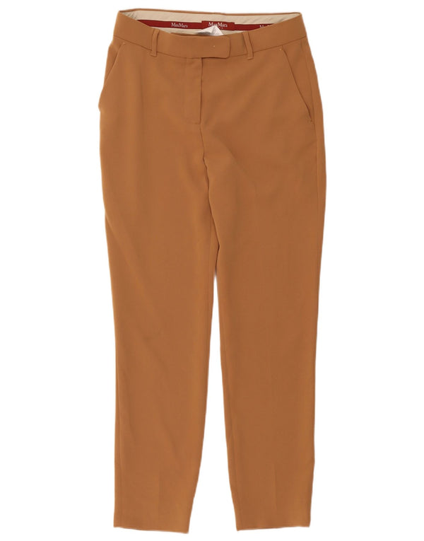 Женские укороченные брюки Max Mara UK 8 Small W30 L25 Бежевый ацетат