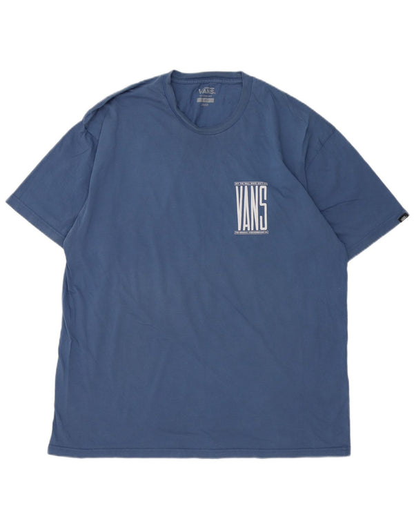 Мужская футболка классического кроя с рисунком Vans Top XL, синяя, хлопок