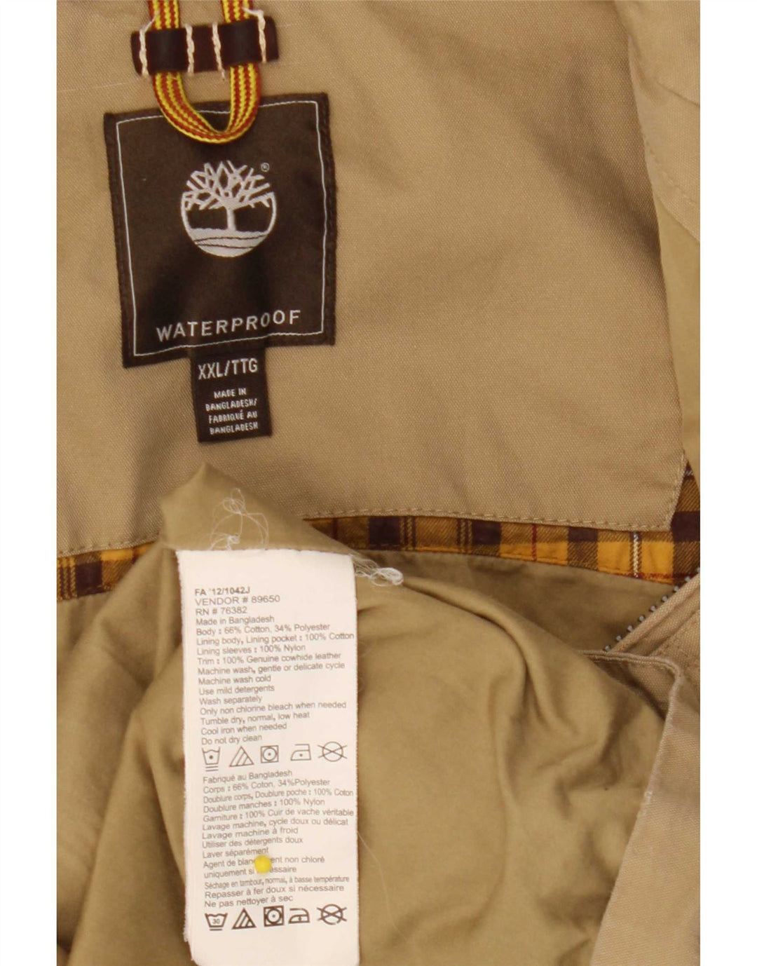Мужская куртка-бомбер Timberland UK 44 2XL Бежевый хлопок