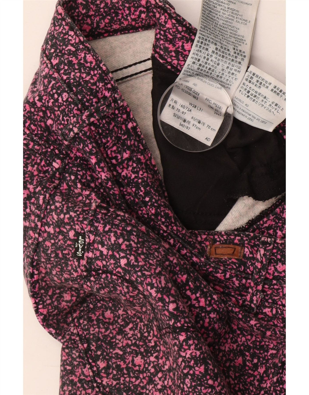 Женские повседневные брюки скинни LEVI'S W28 L31, хлопок в розовые пятна